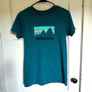 Classic teal Patagonia short sleeve tee